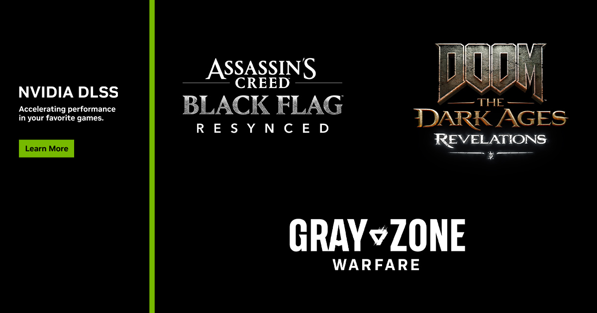 DOOM Revelations and AC Black Flag Resynced Launch with DLSS Multi Frame Generation