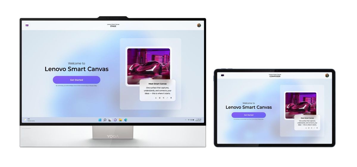 Lenovo Smart Canvas Concept on a Yoga all-in-one and Yoga tablet
